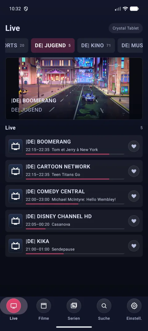 GeniusTV live TV on a phone